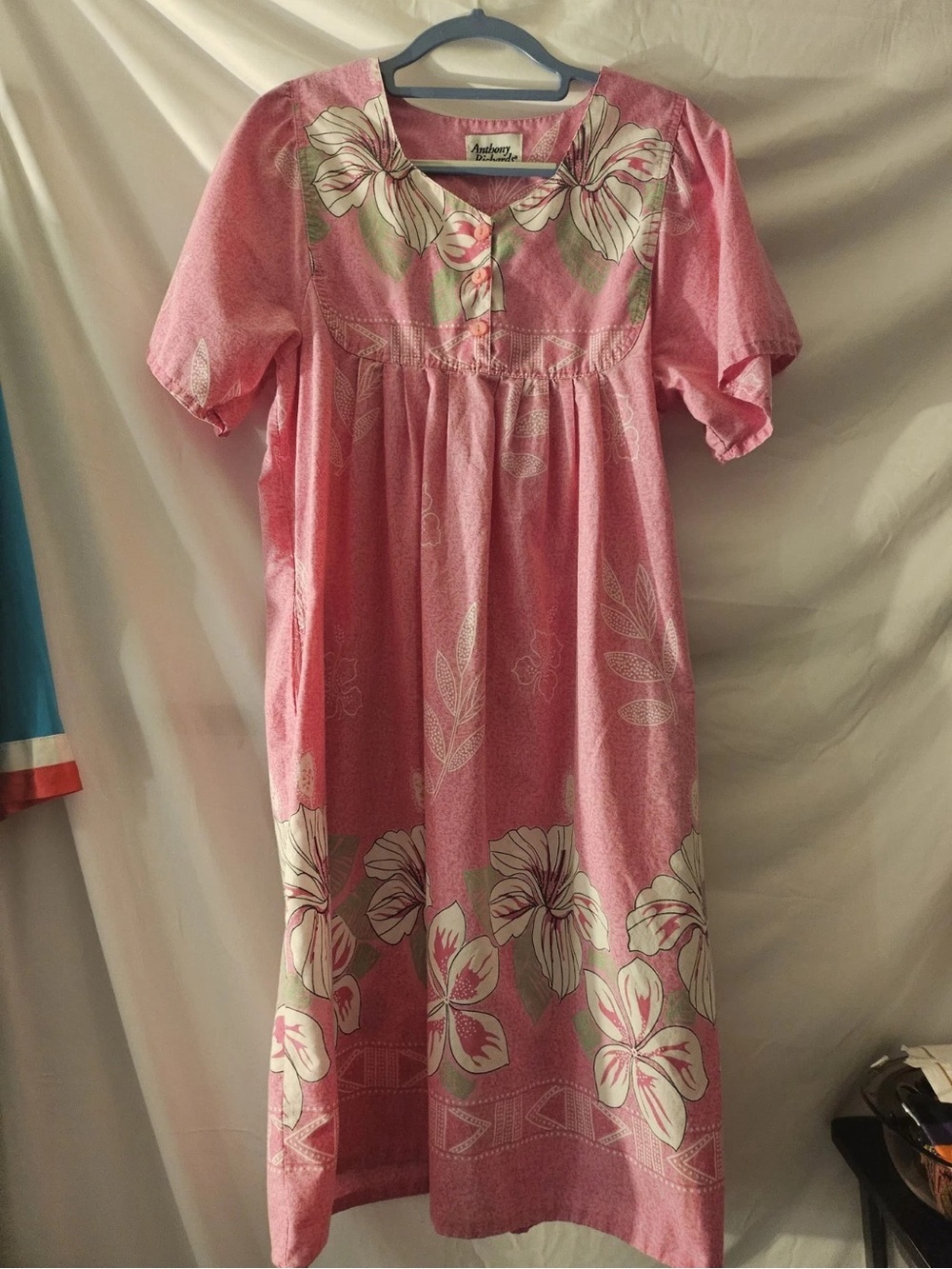 Anthony Richards Pink Floral Strapless-Style Dress